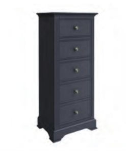 BP Bedroom Midnight Grey - 5 Drawer Narrow Chest