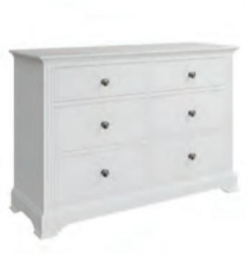 BP Bedroom White - 6 Drawer Chest