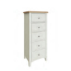 GA Bedroom White - 5 Drawer Narrow Chest