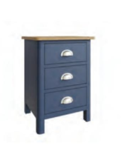 RA Bedroom Blue 3 Drawer Bedside