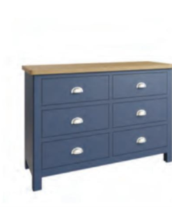 RA Bedroom Blue 6 Drawer Chest